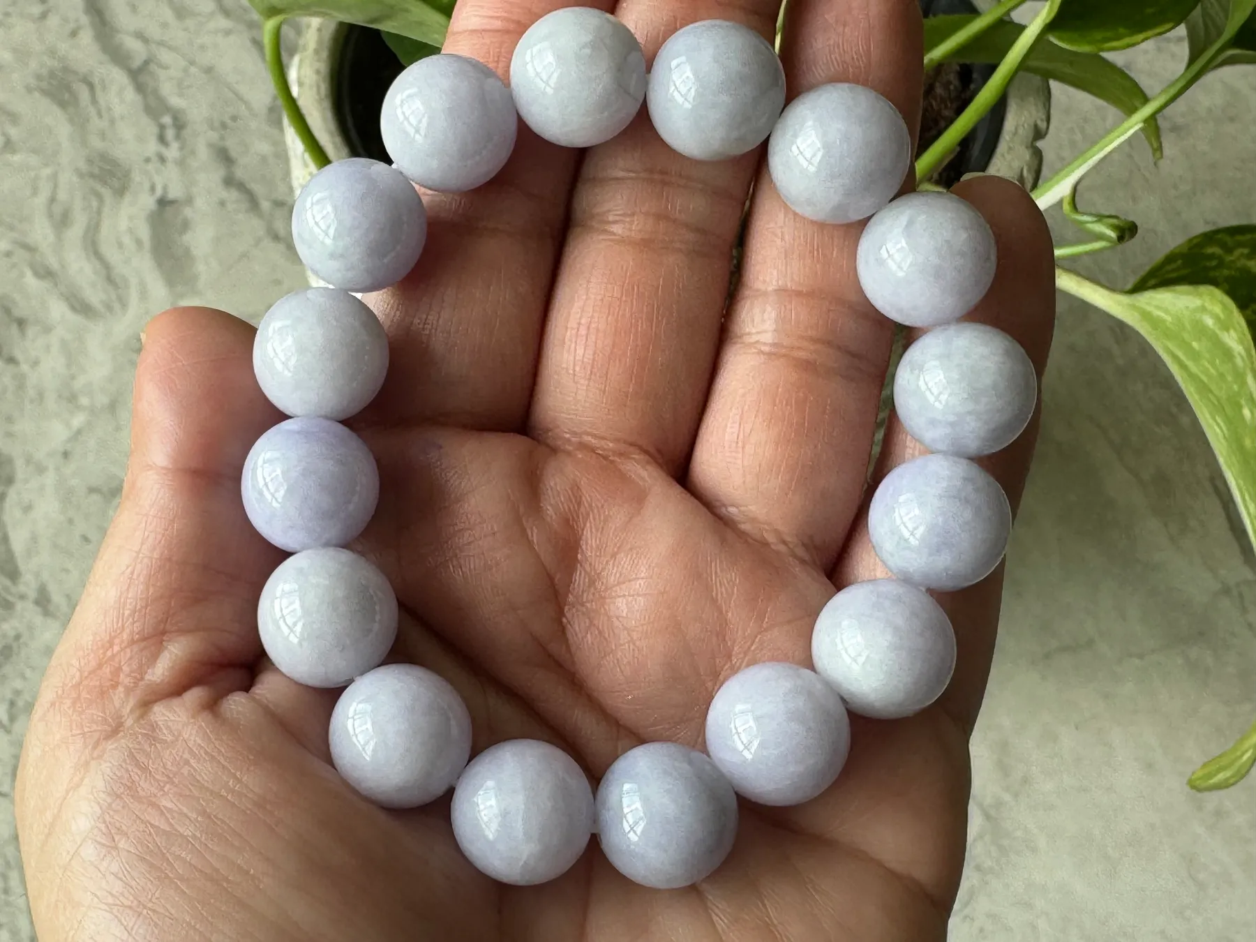 Burmese Type A Lavender Jade Bracelet | 13 mm | Rare