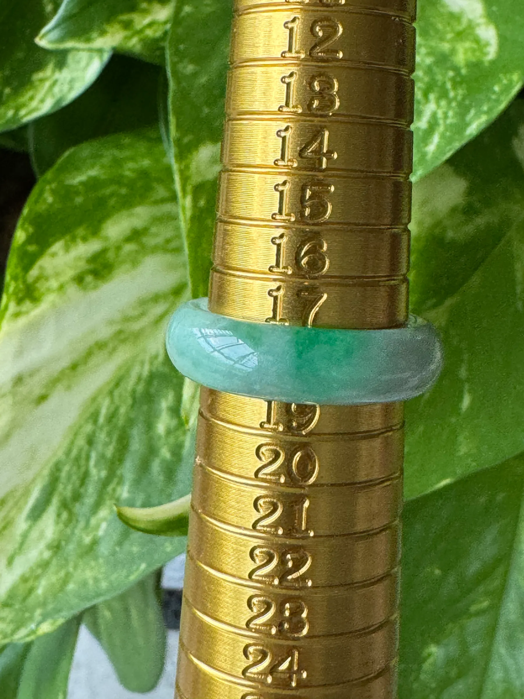 RARE !! BAGUE EN JADE DE MYANMAR : 16,69 CARATS ; 23.7 mm
