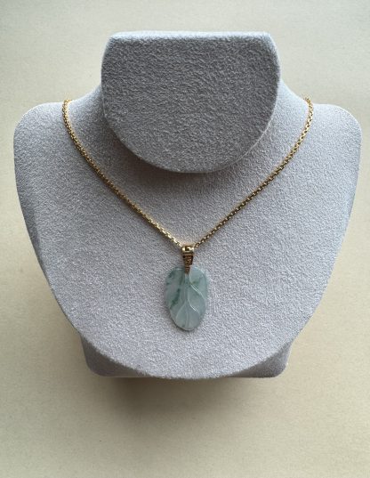 Type A Jadeite Leaf Pendant