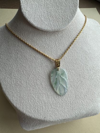 Type A Jadeite Leaf Pendant